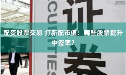 配资股票交易 打新配市值：哪些股票提升中签率？